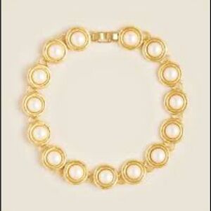 J. Crew Gold and White Statement Necklace